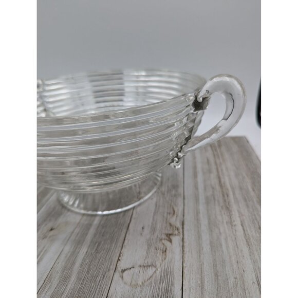 Manhattan Park Avenue 9” Large Footed Fruit Serving Service Bowl Anchor Hocking - Picture 3 of 7